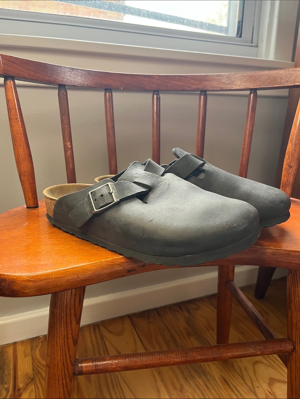 Birkenstock Boston Clogs in Black Oiled Leather, women’s size 38 - Picture 2 of 14